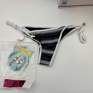 NEW Dixxon Black Serape String Bikini Bottom Large